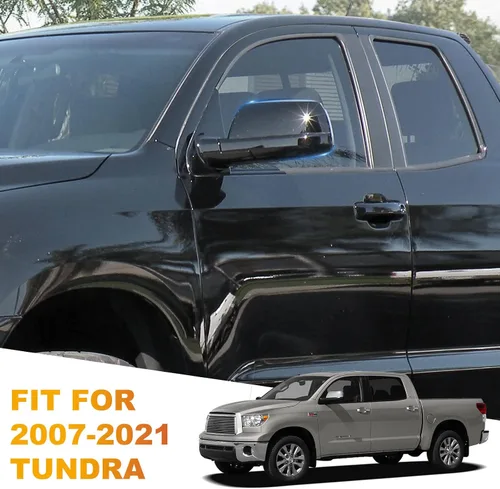 Miniatura 4 de 1 par de cubiertas de espejo lateral negro brillante compatibles con Toyota Tundra Sequoia 2007-2019 2020 2021, reemplazo directo