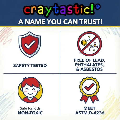 Miniatura 3 de Craytastic! 48 crayones a granel (12 juegos de 4 paquetes), paquete a granel de crayones para aula, niños, recuerdos de fiesta, paquetes de crayones