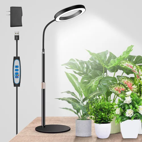 Miniatura 12 de Garpsen Luces de cultivo para plantas de interior, luz LED de espectro completo con soporte, 3 modos de color, lámpara de cultivo de pie