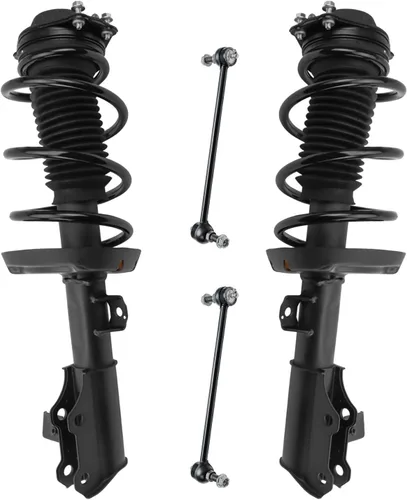 Miniatura 16 de Detroit Axle - Kit de 4 barras estabilizadoras delanteras para Ford F-150 2021 2022 2023 2024, 2 puntales con resorte helicoidal, 2 eslabones