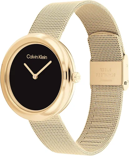 Miniatura 2 de Calvin Klein Caja chapada en oro de cuarzo y reloj de pulsera de malla para mujer color chapado en oro Modelo 25200012 Dorado Gold Plated