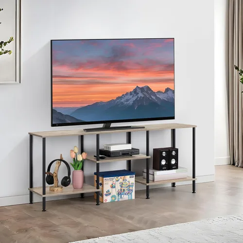 Miniatura 8 de Soporte de TV de 50 pulgadas para sala de estar, centro de entretenimiento negro con almacenamiento para TV de 50 43 40 32 pulgadas, mesa de consola