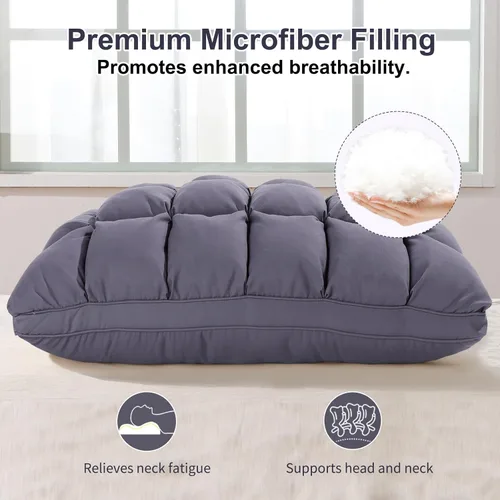 Miniatura 2 de YOUR MOON Almohadas suaves para dormir, almohadas de cama de apoyo, almohada alternativa de plumón esponjoso, almohadas de gel de hotel de lujo