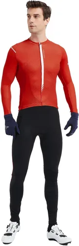 Miniatura 62 de Santic - Camiseta de ciclismo para hombre, manga larga, reflejante, cremallera completa, con bolsillos