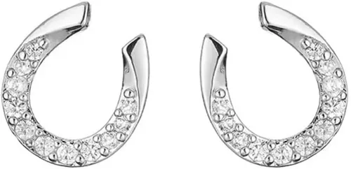 Aretes de herradura lindos aretes de herradura para niñas y mujeres, pequeños aretes de plata de ley 925 con circonita cúbica, aretes de herradura,