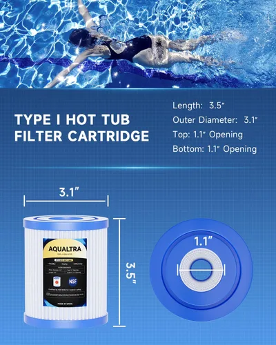 Miniatura 3 de AQUALTRA Filtro tipo I compatible con 58093/58511/58381, filtro de piscina sobre el suelo de 3.5 x 3.1 pulgadas, paquete de 6