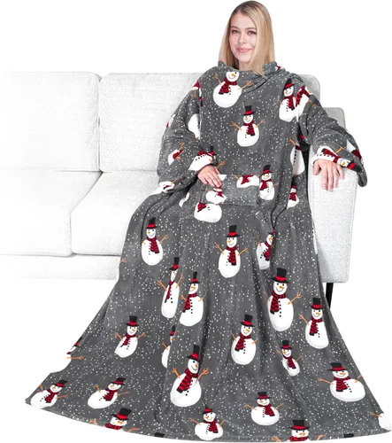 Miniatura 13 de PAVILIA Wearable Blanket with Sleeves for Adult Women Men, Cozy Fleece Warm Wrap Throw with Arms, Gifts for Christmas, Wife