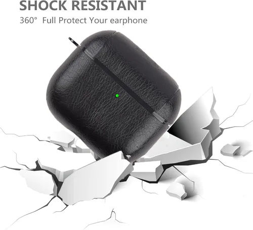 Miniatura 3 de Funda de cuero compatible con AirPods de 3ª generación, totalmente envuelto, portátil, a prueba de golpes, llavero para Apple 3, carga para mujeres