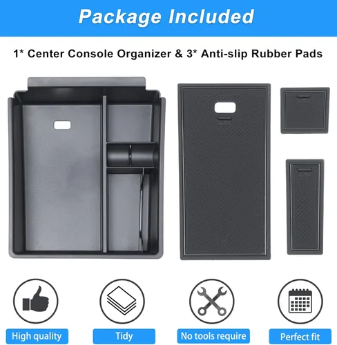 Miniatura 6 de PIMCAR Bandeja organizadora de consola central para Hyundai Tucson Limited e Hybrid SEL 2022-2024, inserto de reposabrazos de material ABS, caja