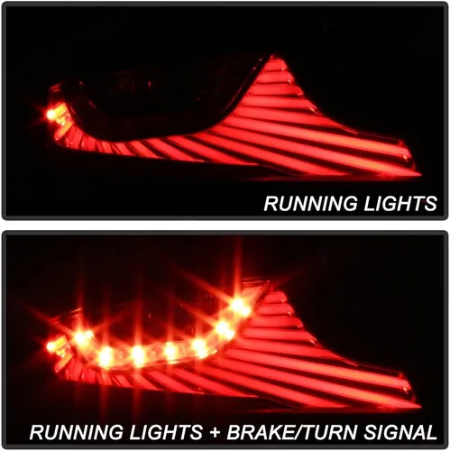 Miniatura 9 de ACANII - Para Infiniti G35 35GT Coupé 2003-2005 [Diseño de actualización de tubo LED] Luces traseras LED negras Lámparas de freno izquierda+derecha