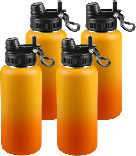 Miniatura 56 de Botella de agua aislada de 22 onzas, tapa 2 en 1 a prueba de fugas (sorbo/pajilla) + asa, botella de acero inoxidable para deportes, viajes, trabajo