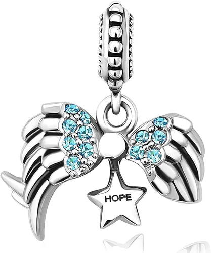 Miniatura 2 de Chili Jewelry Alas de ángel con dije de estrella de esperanza que se abre compatible con pulseras Pandora