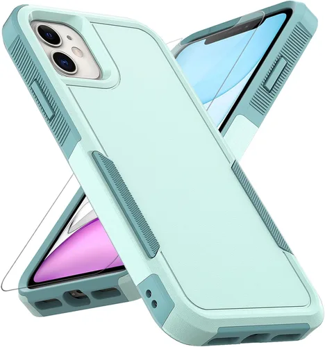 Miniatura 13 de MDCN Funda para iPhone 11: funda protectora de doble capa resistente para teléfono celular, a prueba de golpes, resistente, con protector