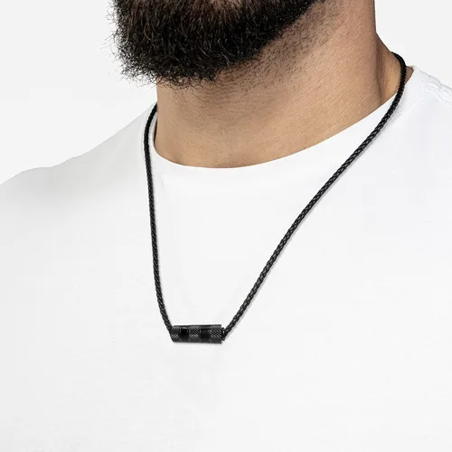 Miniatura 3 de SERASAR Collar de cuero de primera calidad para hombre, colgante de acero inoxidable, cierre seguro, tres colores, caja de joyería incluida