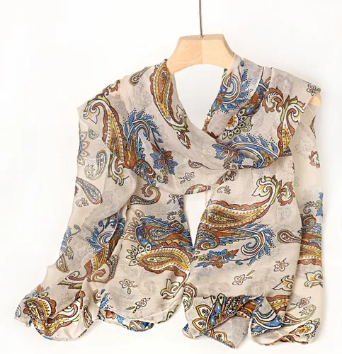 Miniatura 8 de Chales de mujer para primavera, verano, arrugas, pashmina, bufandas de gasa para playa, chal de gasa, bufanda extremadamente suave, Estilo a