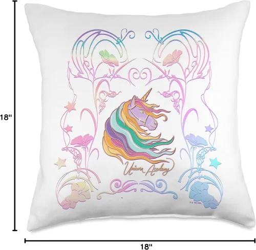 Miniatura 4 de Unicorn Academy Enchanting Graphic Logo Throw Pillow, 18 x 18, multicolor