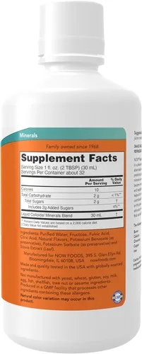 Miniatura 2 de NOW Supplements, Colloidal Minerals Líquido, derivado de plantas, minerales traza esenciales, frambuesa, 32 onzas