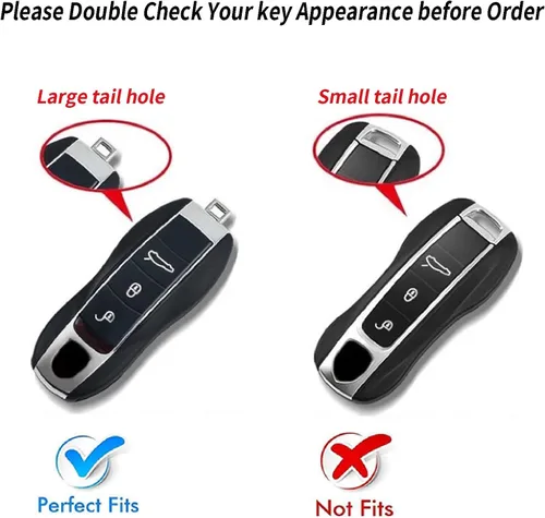 Miniatura 2 de Funda para llaves de coche adecuadas para Porsche Panamera 2010-2019 Cayenne 2011-2020 911 2013-2020 Macan 2014-2019 Boxster 2013-2016 Cayman