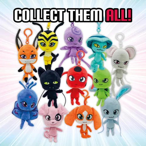Miniatura 6 de Miraculous Ladybug Kwami - Llaveros de mochila Lifesize de 5 pulgadas, juguetes de clip de Wayzz The Turtle - Accesorios portátiles de mariquita