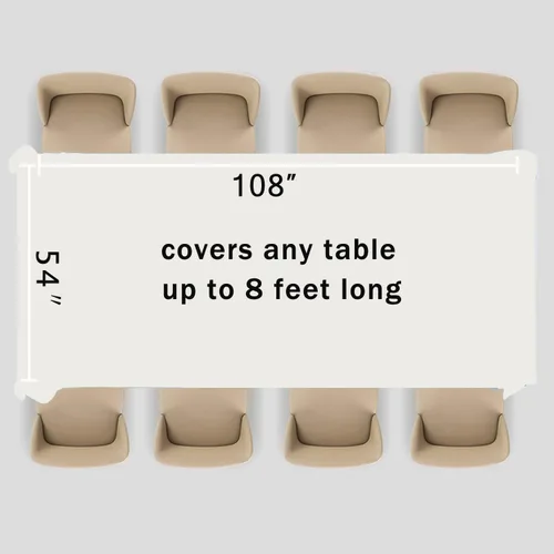 Miniatura 2 de Mantel de plástico crema, paquete de 2 manteles desechables color blanco hueso, mantel de 54 x 108 pulgadas para mesa rectangular, manteles