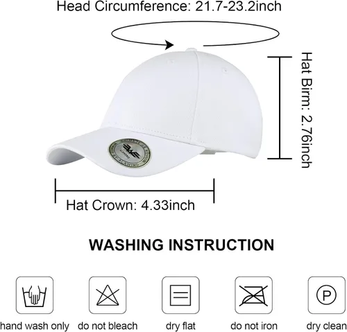 Miniatura 6 de ALAWING Gorra de béisbol plateada de tamaño ajustable para actividades al aire libre, algodón puro, resistente al sudor y transpirable, M