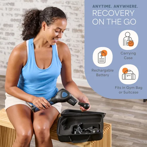 Miniatura 7 de LifePro Dynaflex - Pistola de masaje de percusión elegible – Masajeador manual de tejido profundo para atletas – Herramienta de recuperación Azul