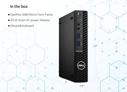 Miniatura 2 de Dell Escritorio empresarial Optiplex 3080 2022 con factor de forma micro, Intel Core i5-10500T, 16 GB RAM, 512 GB PCIe SSD, Wi-Fi 6, Bluetooth