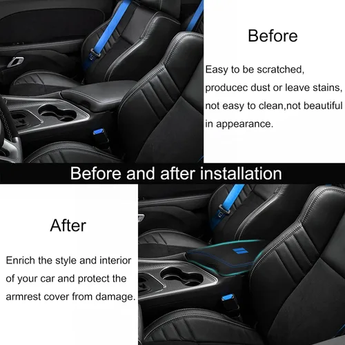 Miniatura 4 de YOSRTER para Accesorios de Dodge Challenger 2015 2016 2017 2018 2019 2020 2021 2022 2023 2024 Funda de Reposabrazos de Consola Central Caja