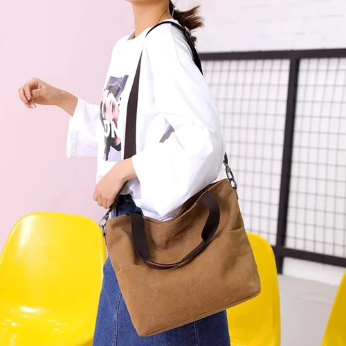 Miniatura 7 de DOURR Hobo - Bolsos cruzados de lona para mujer, bolso cruzado de moda de algodón