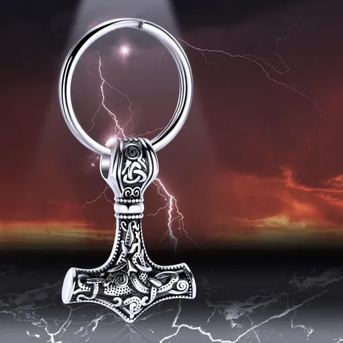 Miniatura 6 de shajwo Mjolnir Thors - Collar de urna de martillo para cenizas para hombres, celta, nórdico, vikingo, joyería de cremación para mujer, recuerdo