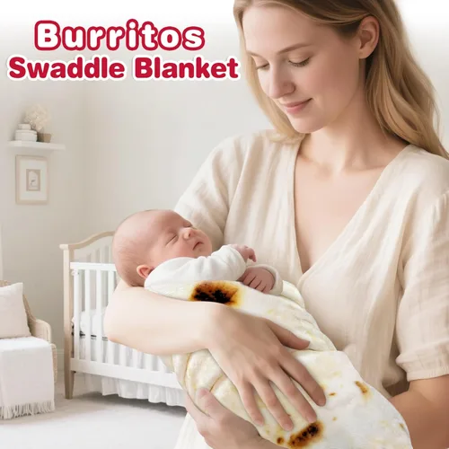 Miniatura 5 de Jorbest Manta envolvente de tortilla de burrito, regalos para bebé recién nacido, manta de bebé de tortilla, regalos divertidos para baby shower
