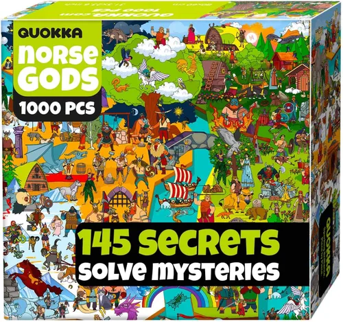 Miniatura 11 de QUOKKA Rompecabezas de 1000 piezas para adultos, dioses egipcios, rompecabezas para adultos con tareas secretas e historia de audio inmersiva