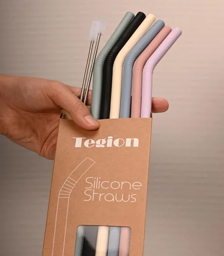 Miniatura 7 de Paquete de 6 pajitas de repuesto de silicona extra largas de 35.5 cm en color pastel para taza Stanley de 40 oz, pajita flexible reutilizable alta