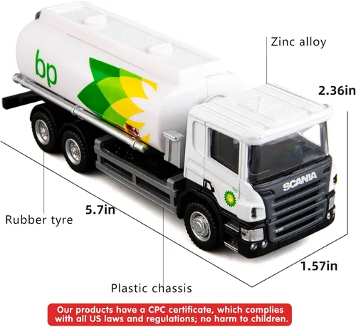 Miniatura 2 de BDTCTK Scania Tanker BP Tanque de combustible modelo de coche de camión de juguete, vehículos de aleación de zinc fundido a presión juguetes