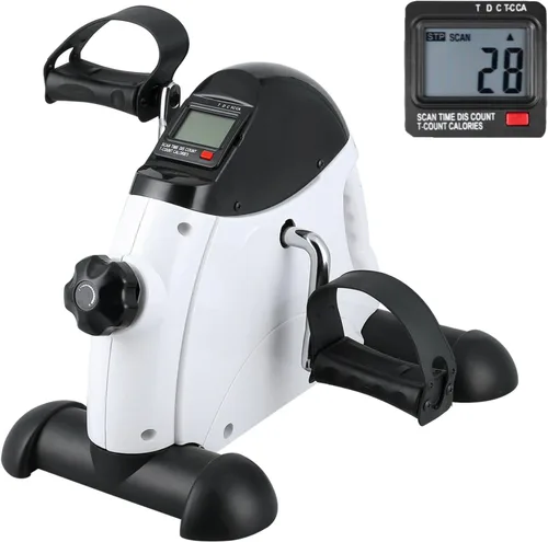 Mini bicicleta de ejercicio, ejercitador de pedal de bicicleta Uten para debajo del escritorio, ejercitador de peddler Blanco