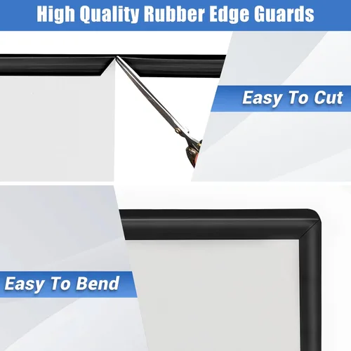Miniatura 4 de Borde de goma protector, canal en U autoadhesivo de 1-1/2 pulgadas para maderas, bandas flexibles en forma de U para despegar y pegar, protector