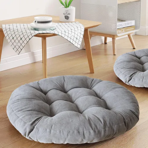 Miniatura 9 de Sexysamba Cojines cuadrados de asiento de suelo de 22" x 22", cojín de yoga suave y grueso, para meditación, puf de pana copetuda, tatami, cojín
