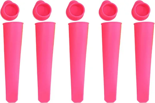 Miniatura 10 de SEIWEI Molde de silicona para paletas de helado, 5 piezas, bolsa de paletas para helados, fabricante de moldes para paletas de hielo con tapa