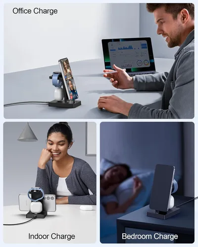Miniatura 6 de NANAMI Cargador USB C de 30 W para dispositivos Samsung, estación de carga 3 en 1 para Samsung Galaxy Watch 8/7/6/5/4/3, soporte para Galaxy S26 S25