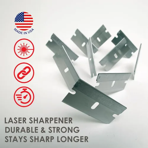 Miniatura 7 de Cuchillas de afeitar de un solo filo, paquete de 100, fabricadas en los Estados Unidos, cuchillas de afeitar industriales, repuestos de raspador