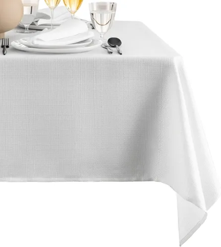 Miniatura 27 de Elrene Home Fashions - Mantel de textura sólida de laurel, resistente al agua y a las manchas, 52 x 70 pulgadas, rectangular, color gris 2-Gris
