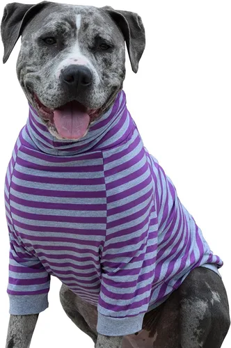 Miniatura 13 de Tooth & Honey Camisa para perros grandes, transpirable, de algodón y elastano, con cobertura completa debajo del vientre, para aliviar alergias