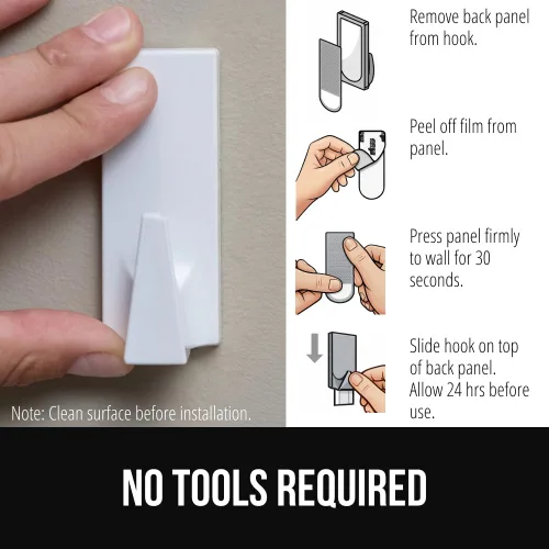 Miniatura 6 de GORILLA GRIP Ganchos de pared reutilizables resistentes para colgar, fácil de instalar, se pegan en el gancho adhesivo extraíble, sin daños