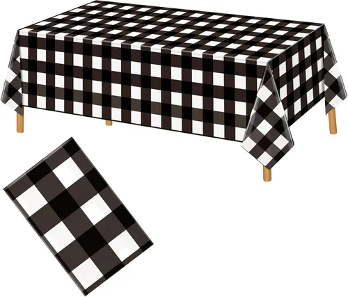 Miniatura 11 de Hxezoc Mantel de plástico desechable negro, 54 x 108 pulgadas, impermeable, para bodas, fiestas de cumpleaños, baby shower, suministros de fiesta