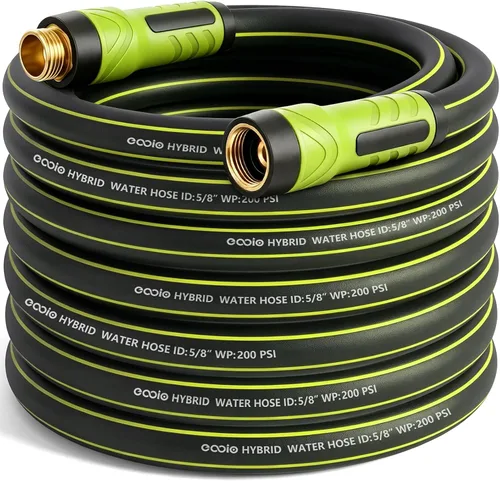 Miniatura 22 de Manguera de jardín de 3 x 5/8 pulgadas, manguera de agua resistente, flexible y duradera, resistente a las torceduras, ligera, manguera híbrida a
