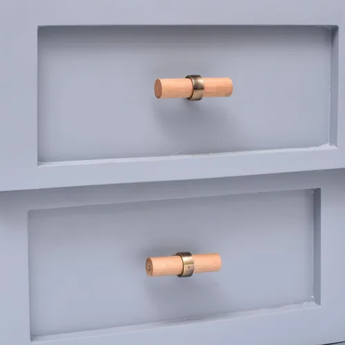 Miniatura 8 de Indian Shelf Paquete de 6 manijas de madera natural para cajones, pomos de tocador, tiradores de armario, estilo decorativo elegante