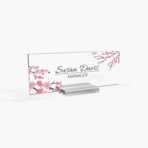 Miniatura 8 de ARTSWAVE Placa de nombre de escritorio personalizada, lujosa placa de nombre personalizada para escritorio, elegante diseño acrílico, decoración