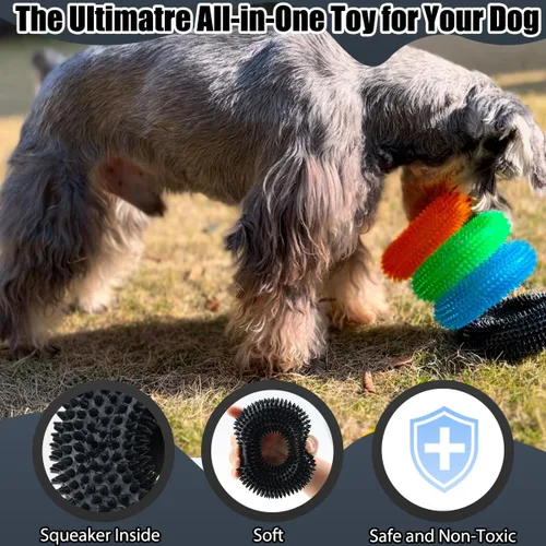 Miniatura 2 de ADUCK Juguetes masticables chirriantes para perros masticadores agresivos, limpieza de dientes para perros pequeños, medianos y grandes, juguete