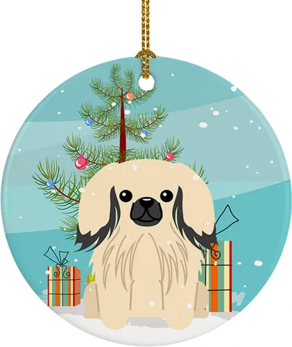 Miniatura 95 de Caroline's Treasures Adorno de cerámica para árbol de Navidad, Laika Spitz de Siberia Occidental, decoración colgante para árbol de Navidad