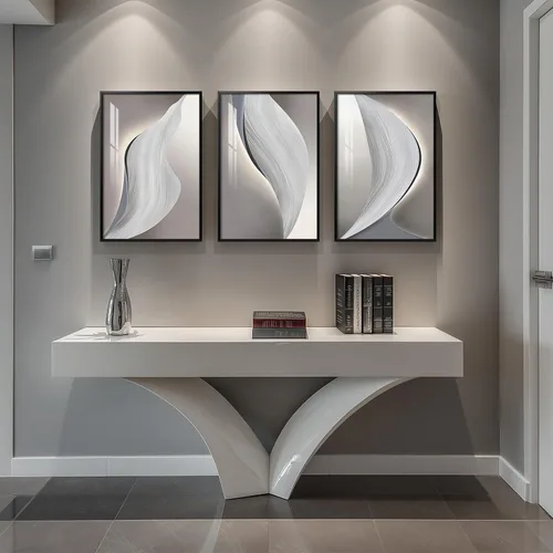 Miniatura 26 de Juego de arte moderno enmarcado de 3 piezas, arte abstracto de líneas geométricas en blanco y negro, pinturas artísticas de lujo contemporáneas